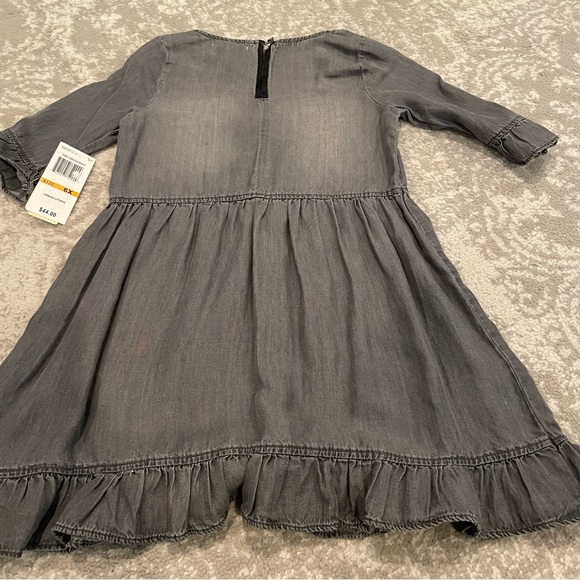 GB Girl size 6X slightly distressed solid gray ruffle dress New w/ tags - Picture 3 of 14